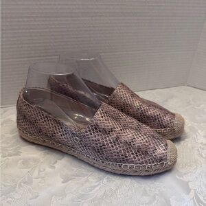 Sam Edelman Karlita 9M Leather Espadrille Loafer Comfort Shoe Animal Print Flats